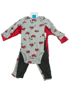 Carter's Baby Clothing Set | Fire Trucks | 4 Piece | Top | Pants | Onesie | 6 M